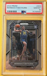 2022 PRIZM BASE #254 PSA 10 GEM MINT ROOKIE BENNEDICT MATHURIN INDIANA PACERS RC - Picture 1 of 2