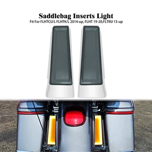 Smoke LED Saddlebag Fender Filler Panel Light For Harley Electra Glide 14-23 - Picture 1 of 15