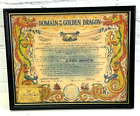 1956 Uss Stoddard Dd-566 Framed Domain Of The Golden Dragon Certificate