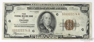 Series 1929 $100 United States National Currency Note Chicago, Illinois 26579 - Picture 1 of 2