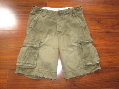 ABERCROMBIE & FITCH ~ ¡Nuevo! Pantalones cortos CARGO PKT ajustables 100 % algodón 14~ para niño c22 Foto 1 de 4