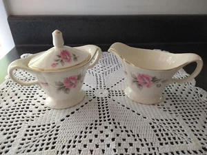 Edwin M. Knowles vitreous sugar and creamer set - Picture 1 of 1