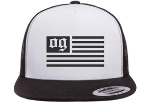 OG Flag L.A. Sombrero de camionero malla trasera a presión Hip Hop Béisbol Gorra unisex - Imagen 1 de 18