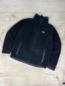 Vintage Rab Double Pile Jacket Men Size L Black - Picture 1 of 16