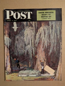SATURDAY EVENING POST April 5 1947 MOSS PICKERS-CARS NASH-Vandenberg-WHIZZER-ADS - Imagen 1 de 10