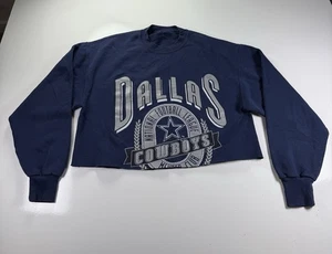 Dallas Cowboys NFL Cropped Sweatshirt Damen L Vintage Style Blau Pullover - Bild 1 von 5