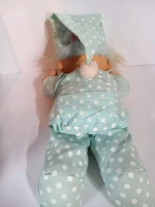  "Spanky" Russ Berrie Troll PJ'S Bedtime Doll Blue Rubber Face Cloth Body 13"  - Picture 1 of 8