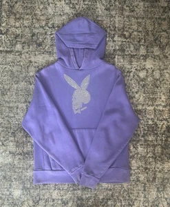 Playboy S kull Rhinestones Purple Hoodie - Picture 1 of 3