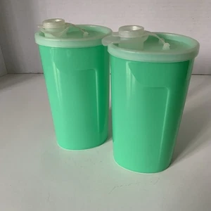 Vintage Tupperware Sweet Saver Sirup Behälter Spender Jaditgrün - 2er Set - Bild 1 von 10