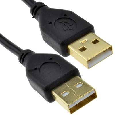 GOLD USB 2.0 A to A (Male to Male) High-Speed Cable 24AWG 25cm/50cm/1m/1.2m - Image 1 of 4