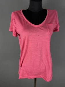 Icebreaker Womens T-Shirt Short Sleeve Merino Wool Pink Size S - Picture 1 of 12