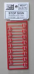 15 MODERN STOP SIGNS HO 1:87 SCALE LAYOUT DIORAMA TICHY TRAINS 8247 - Picture 1 of 1