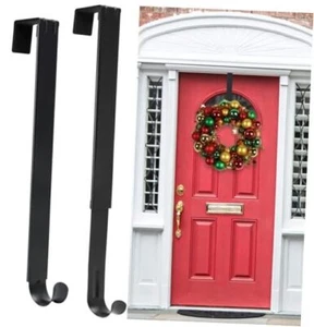 Wreath Door Hanger, 2 Pack Adjustable Wreath Hanger for Black-15.6IN-2Pack - Picture 1 of 8