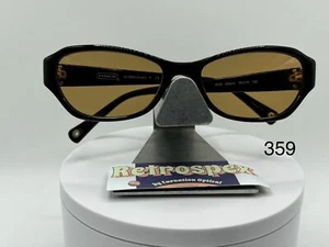 Occhiali da sole vintage stile Y2K NOS anni 2000 lenti marroni Coach HC6009 montatura in nylon nero - Foto 1 di 7