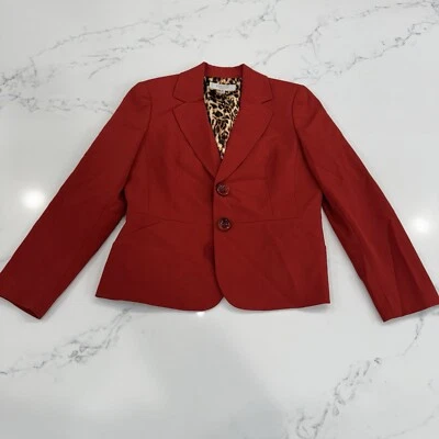 Blazer Kasper Vintage Para Mujer 8P Carrera Forro Guepardo Elegante Clásico Modesto Foto 1 de 4