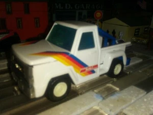 Vintage Buddy L Step Side Pressed Steel Pickup Truck, Roll Bar 5"L nice Stickers - Picture 1 of 12