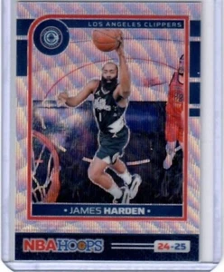 Tarjeta insertada Prizm Premium Wave James Harden 2024-25 NBA Hoops/99 Clippers - Imagen 1 de 2