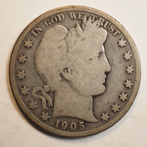 1905   S  BARBER HALF DOLLAR ***NICE COIN!***  FREE SHIPPING! A3671 Cover