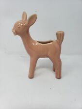 Vintage Mid-20th Century Shawnee Pottery Pink Deer figurine Planter 6 3/4"