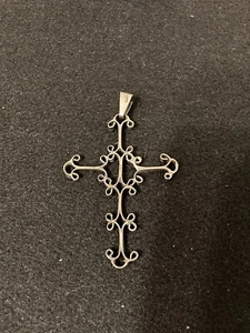 Vintage G Garcia Sterlingsilber signiert Kreuz Anhänger - Bild 1 von 4