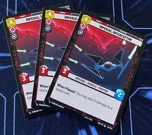 Star Wars Unlimited Spark of Rebellion 3X Imperial Interceptor Common Card - Picture 1 of 2