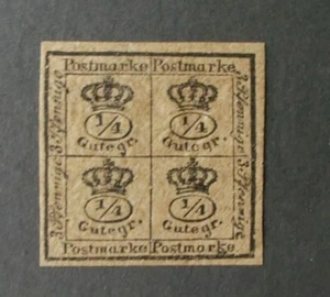 1857 Mi: 50,- MiNr 9a Wappen 4/4 Ggr. graubraunes grobes Papier ungebraucht Falz - Bild 1 von 5