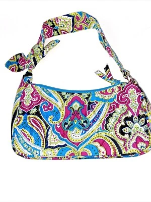 Vera Bradley Purse Blue Pink Yellow Paisley New Without Tags 11 x 6 - Image 1 of 4