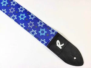 Star Of David Guitar Strap-Bar Mitzvah and Bat Mitzvah Religious Guitar Strap - - Picture 1 of 10