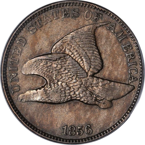 1856 1C Snow-3 Flying Eagle Cent PCGS AU53 (PHOTO SEAL) Cover