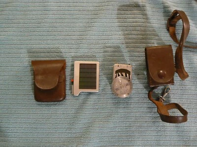Medidor de luz Weston vintage (Leica Metraphot) con accesorio y estuches de cuero Foto 1 de 4