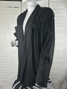 Career jacket black rayon linen blazer Preston &York 18W lightweight cvsuit coat - Picture 1 of 9