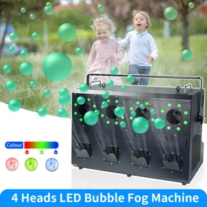 4 Wheel 3000W DMX Remote Control RGB Fog Smoke Bubble Machine for Wedding Stage - Picture 1 of 11
