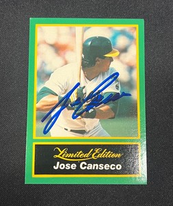 JOSE CANSECO Signed Autographed 1989 CMC Limited Edition Baseball Card A's #9