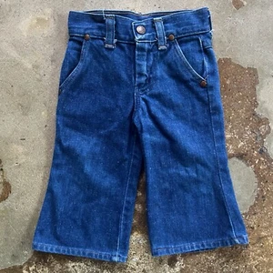 Vintage Kids Wrangler Jeans 2T Dark Wash Denim Made In USA 80s 90s - Picture 1 of 11