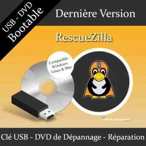 Clé USB ou DVD Bootable RescueZilla + Guide PDF d'utilisation - Photo 1/3