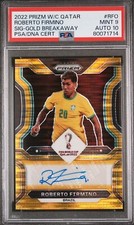 2022 Panini World Cup Prizm Roberto Firmino GOLD /10 Auto Brazil PSA 9 10 GEM