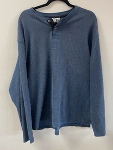 Vintage 90s Box Office Ribbed Henley Men XL Long Sleeve Grunge Outdoors Hipster - Picture 1 of 4