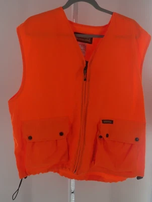 Remington Hunting Vest Men's L Orange Full Zip Sleeveless Padded Shoulders Logo - Image 1 of 3