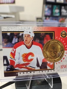 RARE 1997-98 PINNACLE MINT JAROME IGINLA GOLD COIN & CARD #9 - Picture 1 of 6