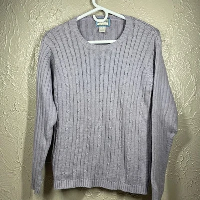 Pendleton Originals Mens Sweater Round Neck Cable Knit Ribbed Gray Size Small - Изображение 1 из 4