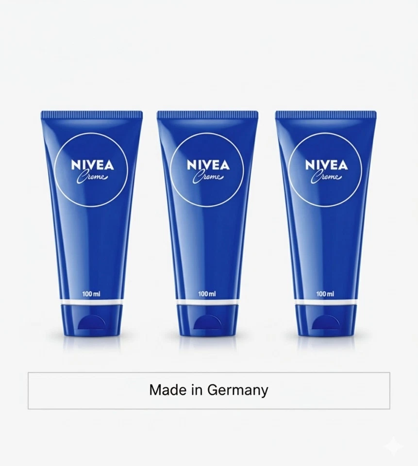 3×Original NIVEA Creme Tube Universal Moisturizing Cream for Face & Body & Hands - Bild 1 von 1