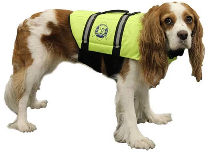 Paws Aboard 1300 (S Small) - Safety Neon Yellow Nylon Dog Life Jacket - Image 1 of 4