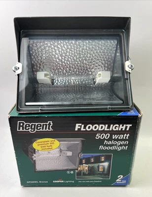 Regent 500 Watt Halogen Floodlight GP-500-WL New Open Box - Image 1 of 4