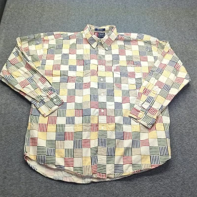 Camisa De Colección Chaps Ralph Lauren Para Hombre Extra Grande Multicolor Retazos Geométricos Foto 1 de 4