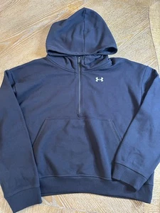 Under Armour Girls Rival Fleece, Textured Hoodie- Size Large - New Black - Picture 1 of 5