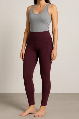 Lou & Grey for LOFT High Rise Leggings Pants Burgundy Plum Size M - Image 1 of 4