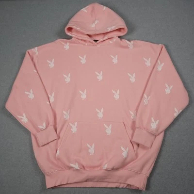 Playboy Missguided Sudadera con Capucha Mujer 10 EE. UU. Rosa De Gran Tamaño En Todas Partes Logo Cabeza de Conejo Foto 1 de 4
