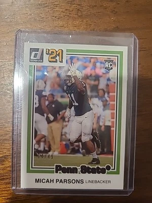 2021 Panini Chronicles Draft Picks - Donruss  Micah Parsons #27 Purple /49 (RC) - Image 1 of 2