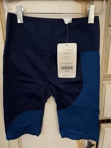 Fabletics NEU marineblau Colorblock hoch tailliert nahtlos Sportshorts Damen Gr. S - Bild 1 von 6