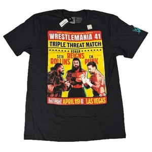 New Wrestlemania 41 Roman Reigns CM Punk Seth Rollins T Shirt sz M MEDIUM - Picture 1 of 8